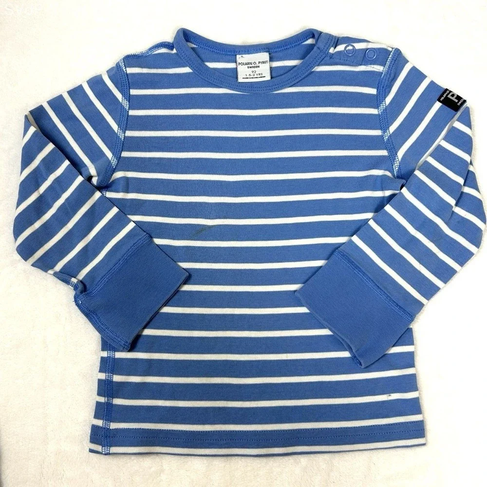 Polarn O. Pyret Unisex Stripe Shirt Leggings Bundle Organic Cotton 5 Pc 1-2Y